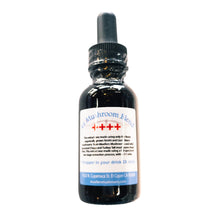 Load image into Gallery viewer, A bottle of 4X Mushroom Blend Tincture Drops with a dropper, labeled with the product information.