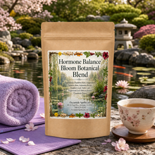 Load image into Gallery viewer, Hormone Balance Bloom Botanical Blend package with a scenic background