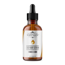 Load image into Gallery viewer, A bottle of Mary Jane's Beauty CBD Hair Strengthening Serum with a dropper, labeled for hair care.